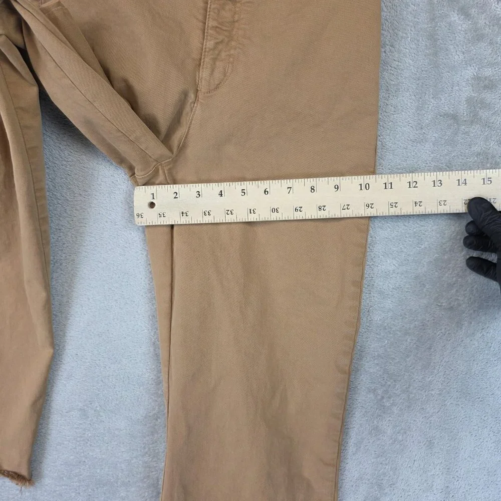 Marine Layer Pants Womens 6 Beige High Rise Straight Leg Chino Raw Hem Casual - Picture 10 of 11